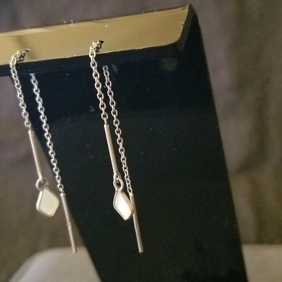 Jewelry - Sterling Threader Earrings w/ Mother of Pearl